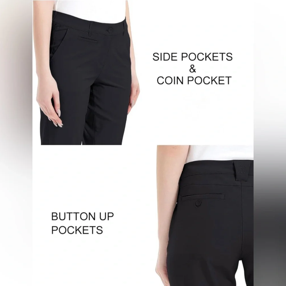 NWT Lesmart Stretch Lightweight Women’s Golf Pants, Black, Sz 8 - Picture 7 of 8